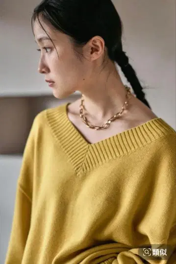 [미착용 새상품] 7게이지 V넥 풀오버 머스타드