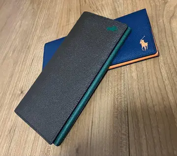 새상품/랄프 로렌 장지갑 브라운 x 그린