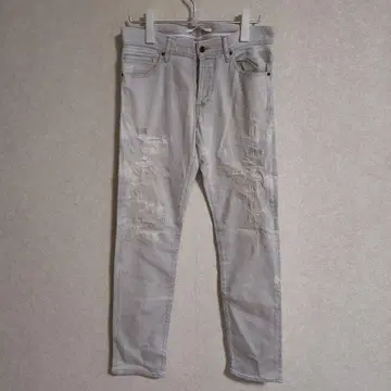 그레이 데미지 가공 청바지