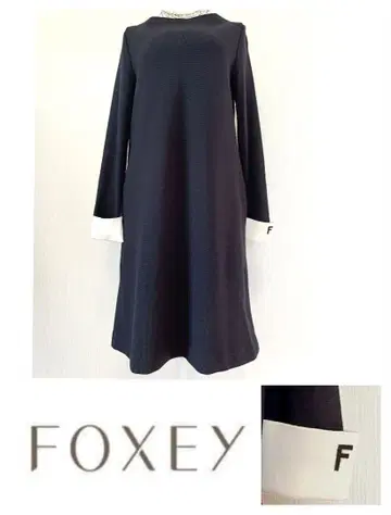 폭시 긴팔 니트 원피스 LETTER F 레어 42