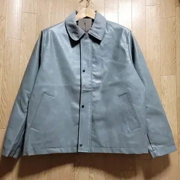 [ LL 사이즈 ] 워크맨 신세틱 레더 카 코트 그레이