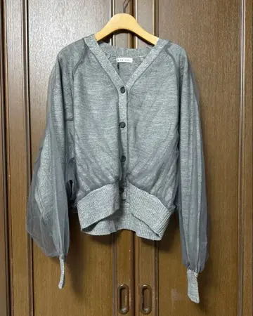 새상품급 CYNICAL 튤 도킹 가디건 시니컬 워셔블