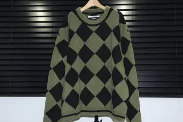 칠드런 오브 더 디스코드 다이아 무늬 크루넥 니트 옥로