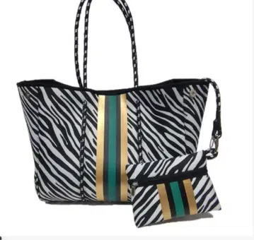 제브라 패턴 토트백과 파우치 포함