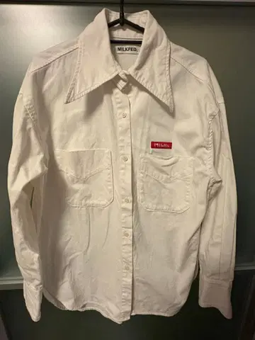 MILKFED. 화이트 긴팔 셔츠 데님 원단