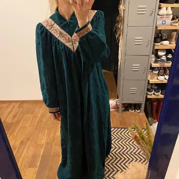 80s 빈티지 과테말라제 벨로아 원피스