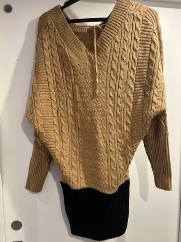 케이블 짜임 롱 니트 원피스