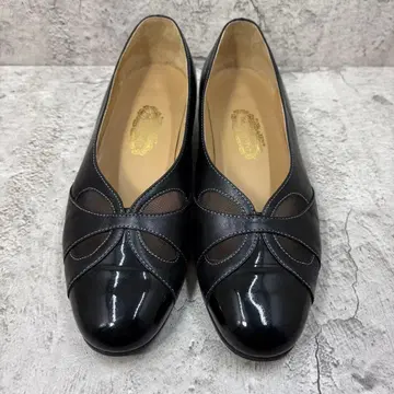 긴자 요시노야 천연 가죽 블랙 펌프스 23.5cm 일본제