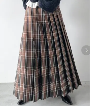 체크 무늬 플리츠 스커트 F 사이즈