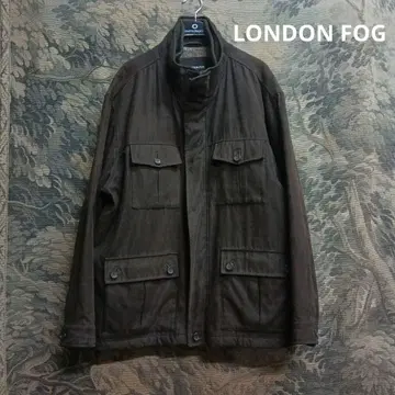 LONDON FOG 페이크 레더 하프 자켓 블루종 런던호그