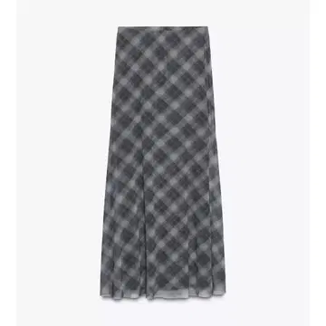 ZARA 그레이 체크 무늬 샤샤 스커트