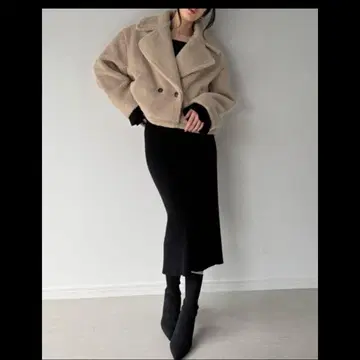 미사용 새상품 보아 코트 핑크 베이지