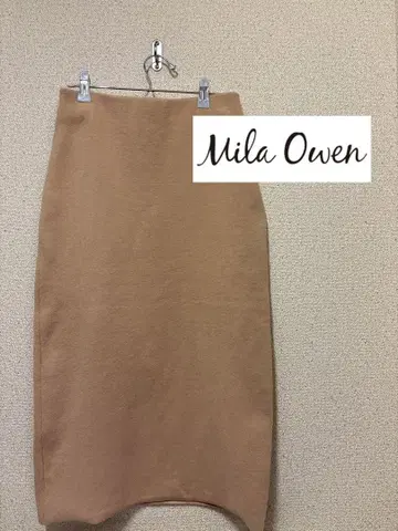미라 오웬 니트 타이트 스커트 핑크 베이지 안감 부착