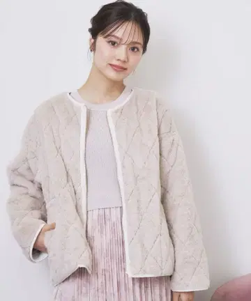 index 리버서블 퀼팅 퍼 블루종 아우터