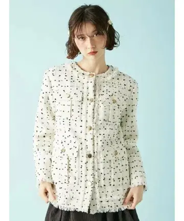 노카라 트위드 자켓 릴리 브라운