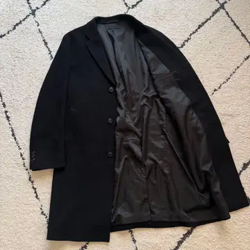 XL 유니클로 체스터 코트 캐시미어 혼방 블랙 롱