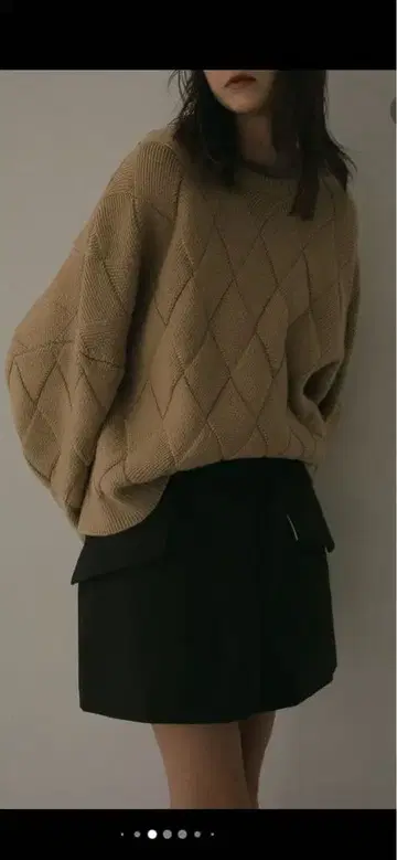 크로스 패턴 박스 니트 풀오버