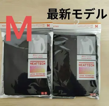 새상품 UNIQLO 히트텍 U넥 T 8부 소매 블랙 M 유니클로