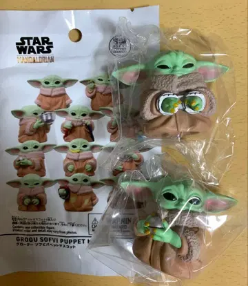 스타 워즈 만달로리안 그로구 소프트 비닐 퍼펫 마스코트 2개 세트