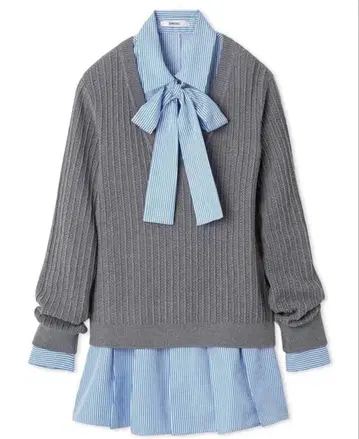 snidel 셔츠 콤비 튜닉 셔츠 원피스