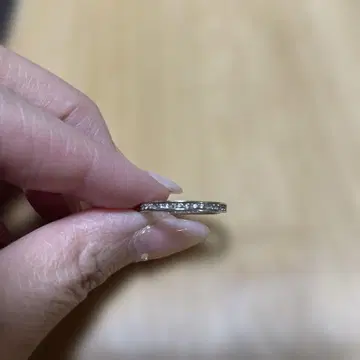 큐빅 장식 실버 반지