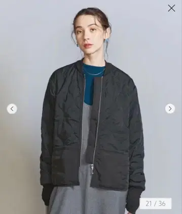 BEAUTY&YOUTH FIVE BROTHER 퀼팅 자켓 블랙