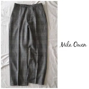 미라 오웬 글렌체크 센터 프레스 가을/겨울 슬림 레그 팬츠