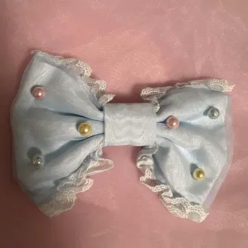 [ 앰플리 ] 펄 리본 머리핀 [ 대 ]