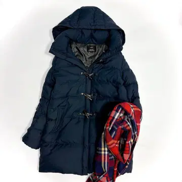 23구 더플 다운 자켓 토글 버튼 후드 부착 네이비 38