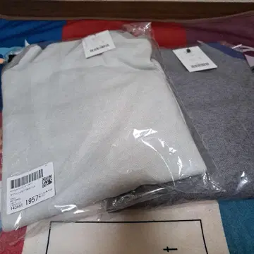 antiqua 더블 자카드 배색 니트 블루 그레이