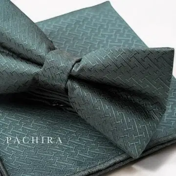 나비 넥타이 포켓 치프 그린 남성용 수트