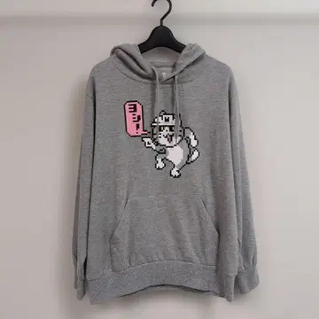 일하는 고양이 픽셀 아트 후드티