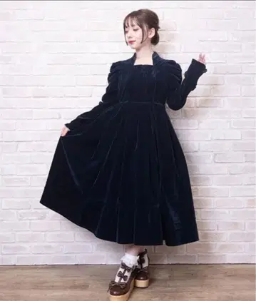 axes femme kawaii 클래시컬 벨로아 원피스