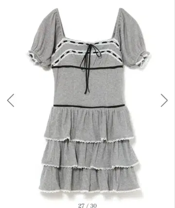 bubbles 리브 티어드 원피스 그레이