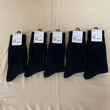 새상품 유니클로 히트텍 삭스 파일 블랙 5켤레 (25~27cm)