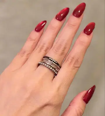 아쉬페프랑스 스태킹 반지 3개 세트 크리스탈 포함 13~14호