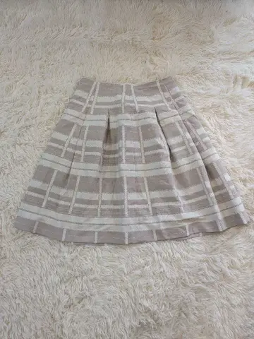 AMACA 아마카 베이지 체크 무늬 플리츠 스커트 여성용