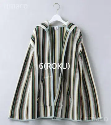 6(ROKU) COTTON MULTI STRIPE HOODIE