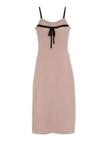 Sugar knit ribbon dress pink beige