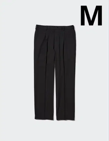 유니클로 턱 와이드 팬츠 블랙 M UNIQLO