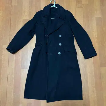 archive 더블 브레스트 롱 코트 블랙