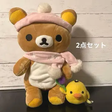 리락쿠마 Pink Snow Winter 봉제 인형 키이로이토리 덤 포함