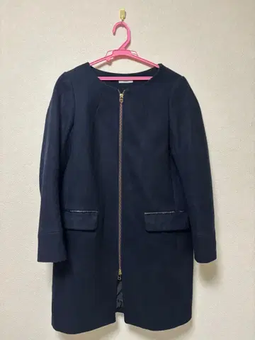 IENA (이에나) 울 100% 네이비 코트 깔끔한 오피스 출퇴근