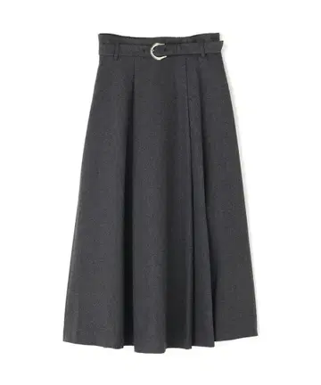 NATURAL BEAUTY BASIC 메탈 버클 플레어 스커트