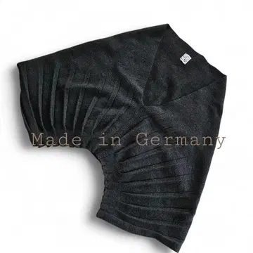 독일제 DUNE 울 100% 니트 판초 케이프 차콜