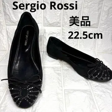 세일 [새상품급] Sergio Rossi 플랫슈즈 스웨이드 블랙
