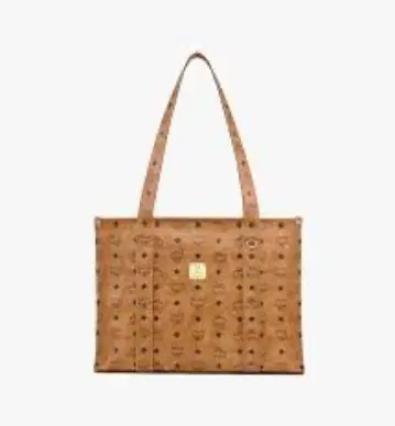 MCM 브라운 로고 토트백