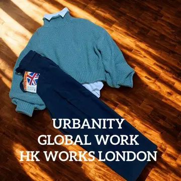 [묶음 판매] 민트 그린 니트와 화이트 셔츠 & 벨트 포함 팬츠 set