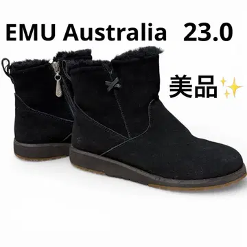 EMU Australia 무스탕 블랙 사이드 지퍼 천연 양가죽 23