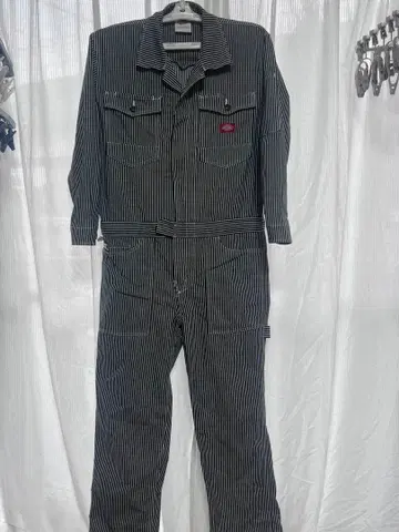 Dickies 스트라이프 오버롤 S